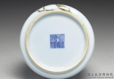 图片[3]-Shuanglu vase with peach-blossom and poem on a blue ground in yangcai painted enamels, Qianlong reign (1736-1795), Qing dynasty-China Archive